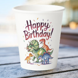 Kinderen Dinosaurus Verjaardag Papieren Bekers
