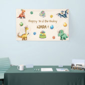Kinderen Dinosaurus Verjaardagsfeest Banner (Beurs)