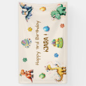 Kinderen Dinosaurus Verjaardagsfeest Banner (Verticaal)