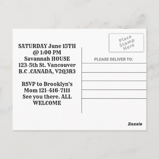 Kinderen Dinosaurus Verjaardagsfeest uitnodigingen (Achterkant)