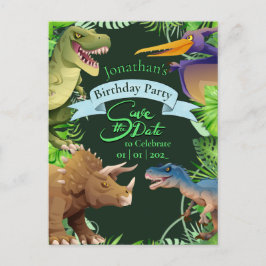 Kinderen Dinosaurus Verjaardagsuitnodiging Briefkaart