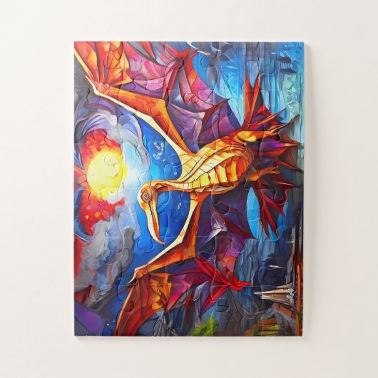 Kinderen Dinosaurussen collectie van mozaïek fanta Legpuzzel (Verticaal)