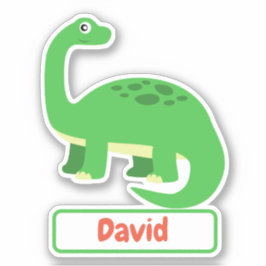 Kinderen Diplodocus Dinosaur Naam Sticker Label