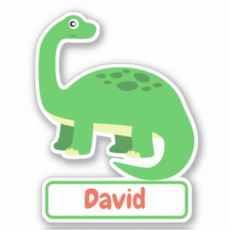 Kinderen Diplodocus Dinosaur Naam Sticker Label