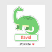 Kinderen Diplodocus Dinosaur Naam Sticker Label (Vel)