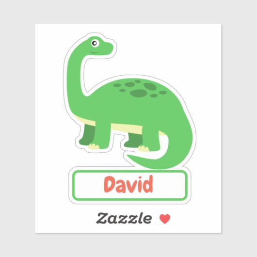 Kinderen Diplodocus Dinosaur Naam Sticker Label (Vel)