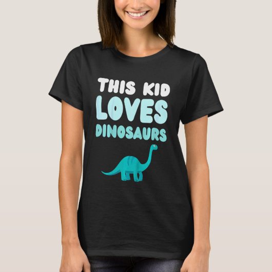 Kinderen Dit Kind houdt van Dinosauriërs, vun. Kin T-shirt (Voorkant)