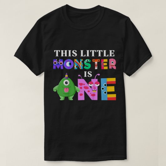 Kinderen Dit kleine monster is een 1e verjaardag T-shirt (Design voorkant)
