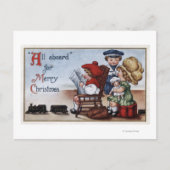 Kinderen doen alsof ze in een trein zitten briefkaart (Voorkant)