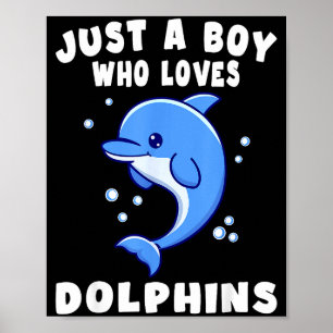 Kinderen Dolfijn Gewoon Een Jongen Die Van Dolfijn Poster