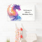 Kinderen Dragon Adventure Birthday Banner (Insitu)