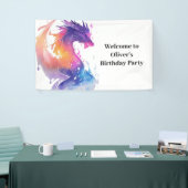 Kinderen Dragon Adventure Birthday Banner (Beurs)