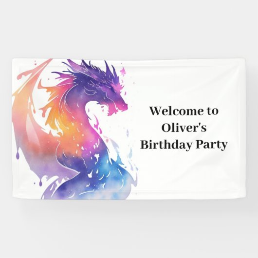 Kinderen Dragon Adventure Birthday Banner (Horizontaal)