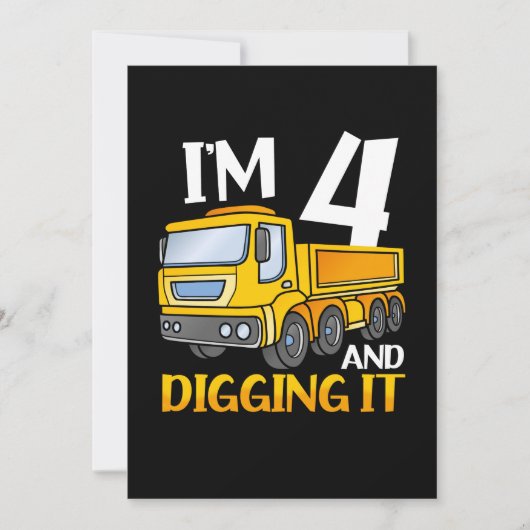 Kinderen Drie 4jr 4de verjaardag Bouw Jongen 4 jaa Kaart (Voorkant)