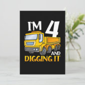 Kinderen Drie 4jr 4de verjaardag Bouw Jongen 4 jaa Kaart (Staand voorkant)