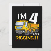 Kinderen Drie 4jr 4de verjaardag Bouw Jongen 4 Jr Kaart (Achterkant)