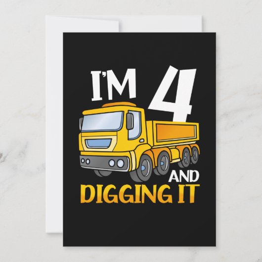 Kinderen Drie 4jr 4de verjaardag Bouw Jongen 4 Jr Kaart (Achterkant)