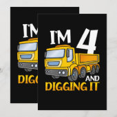 Kinderen Drie 4jr 4de verjaardag Bouwer Jongen 4 J Kaart (Voorkant / Achterkant)