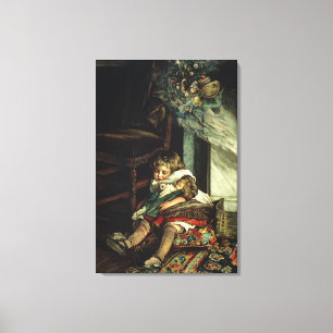 Kinderen dromen van speelgoed canvas afdruk