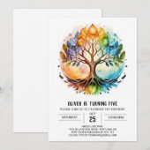 Kinderen droomachtige boomverjaardag kaart (Voorkant / Achterkant)