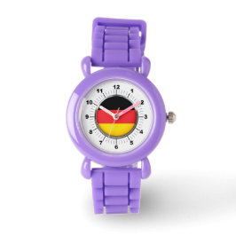 Kinderen Duitse vlag Rode Glitter Strap Horloge