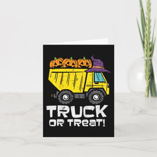 Kinderen Dumptruck Of Behandelen Halloween Kostuum Kaart (Voorkant)