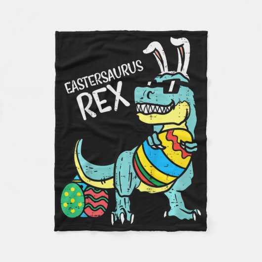 Kinderen Eastersaurus Rex Pasen Trex Konijn Peuter Fleece Deken (Voorkant)