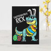 Kinderen Eastersaurus Rex Pasen Trex Konijn Peuter Kaart (Gele Bloem)