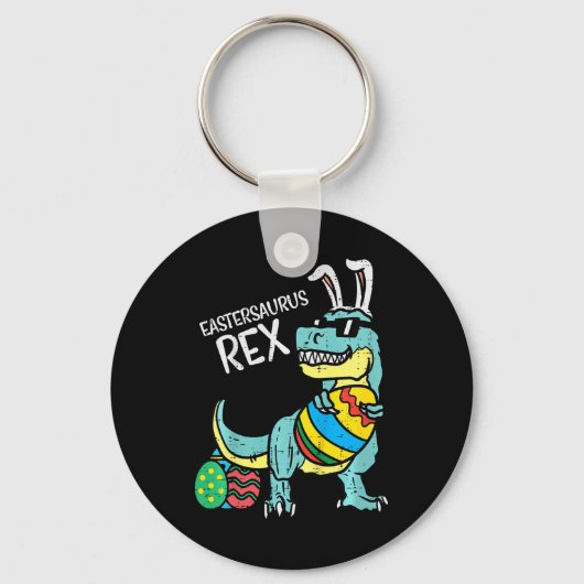 Kinderen Eastersaurus Rex Pasen Trex Konijn Peuter Sleutelhanger (Voorkant)