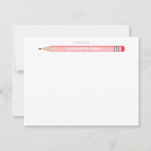 Kinderen Een briefje van Potlood Plat Notitiekaart Notitiekaartje (Voorkant)