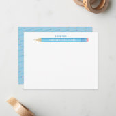 Kinderen Een briefje van Potlood Plat Notitiekaart Notitiekaartje (Voorkant / Achterkant in situ)