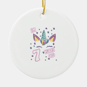 Kinderen Eenhoorn 7e verjaardag ik ben 7 jaar oud  Keramisch Ornament