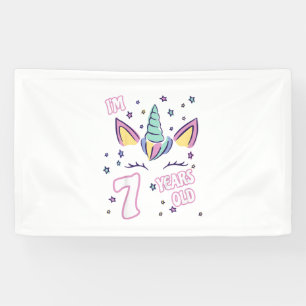 Kinderen Eenhoorn 7e verjaardag ik ben 7 jaar oud Spandoek