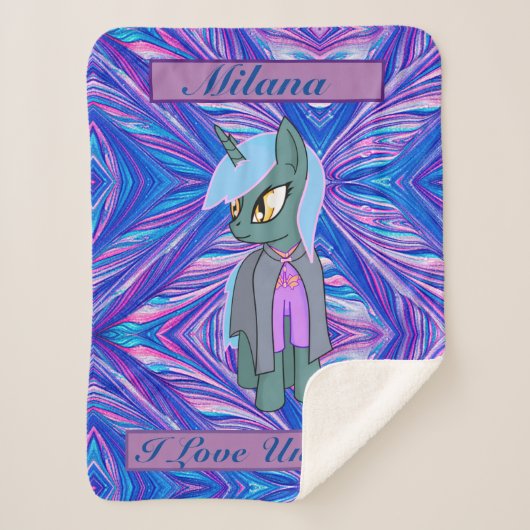 Kinderen Eenhoorn - Ik hou van Eenhoorns Sherpa Deken (Voorkant)