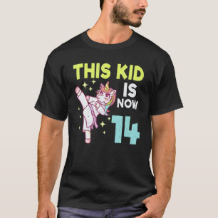 Kinderen Eenhoorn Karate Geboorte Geboren 14 Karat T-shirt