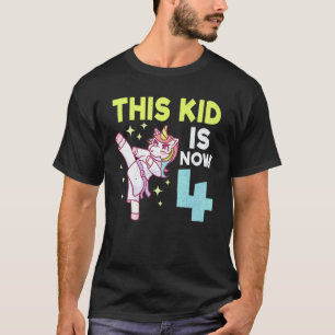 Kinderen Eenhoorn Karate Geboorte Geboren 4 Karate T-shirt