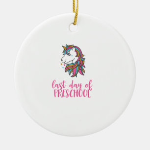 Kinderen Eenhoorn Laatste Dag Voorschoolse Shirt v Keramisch Ornament