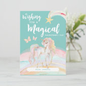 Kinderen Eenhoorn Magische Valentijn Feestdagenkaart (Staand voorkant)