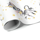 Kinderen Eenhoorn Zebra Cadeaupapier (Rol Hoek)