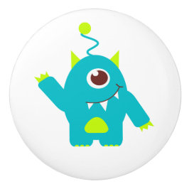 Kinderen eenogige alien aqua laden / deurknop keramische knop