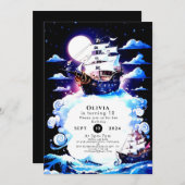 Kinderen Eenvoudige Ship Pirate Verjaardag Kaart (Voorkant / Achterkant)