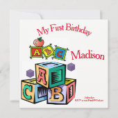 kinderen eerste baby verjaardagsuitnodiging kaart (Voorkant)