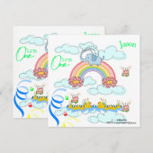 kinderen eerste baby verjaardagsuitnodiging kaart (Voorkant / Achterkant)