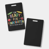 Kinderen eerste dag van de kleuterschool plezier t badge (Voor- en achterkant)