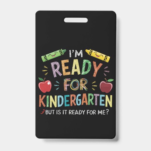 Kinderen eerste dag van de kleuterschool plezier t badge (Voorzijde)