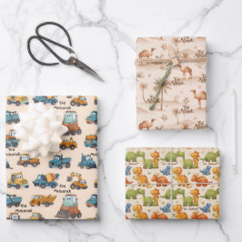 Kinderen Eid Mubarak Inpakpapier | Jongens Set Vel