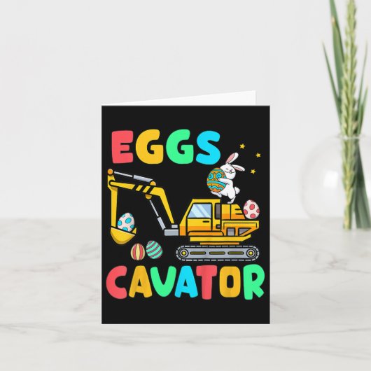 Kinderen Eiergrabber Grappige Paasexcavator Eierja Kaart (Voorkant)