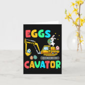 Kinderen Eiergrabber Grappige Paasexcavator Eierja Kaart (Gele Bloem)