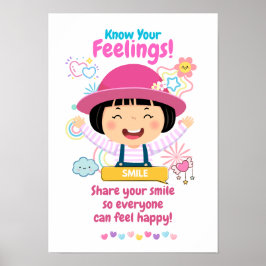 Kinderen Emotie Met Gelukkig Poster
