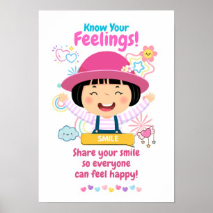 Kinderen Emotie Met Gelukkig Poster